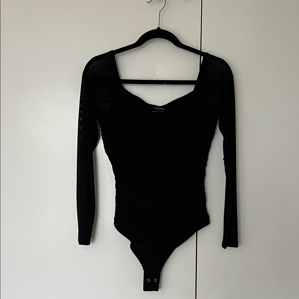 Chic Black Long Sleeve Bodysuit